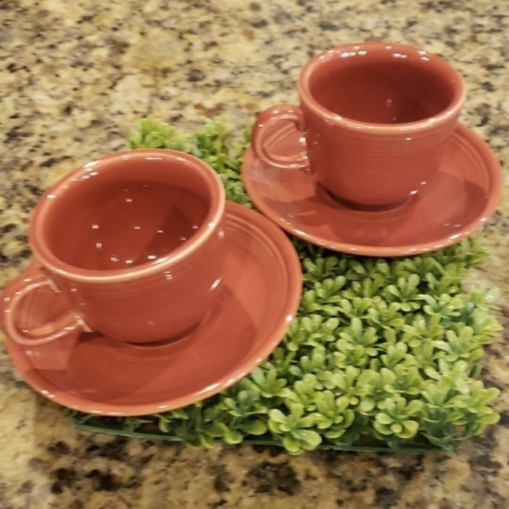 FIESTA SET 2 RUST CUP/ SAUCER SET FOR 2